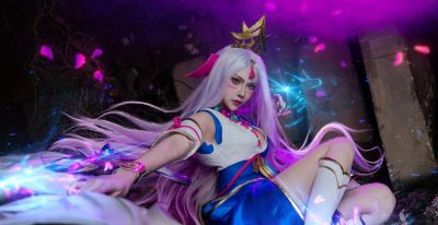 《英雄联盟》灵魂莲华·艾希cosplay - 图画吧TUHUABA