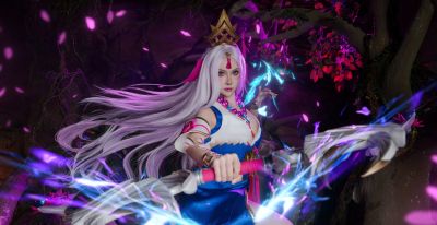 《英雄联盟》灵魂莲华·艾希cosplay - 图画吧TUHUABA