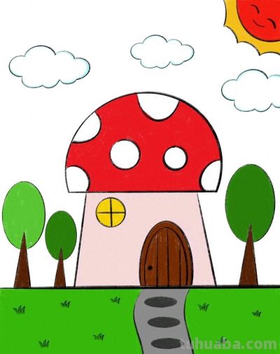 幼儿园简笔画|卡通蘑菇房子|简笔画教学|可打印 - 今日头条