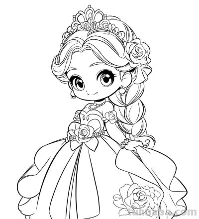 动漫人物简笔画～黑白线稿可爱小女生 - 图画吧TUHUABA