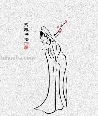 国风｜金陵十二钗｜白描人物简笔画合集 - 今日头条