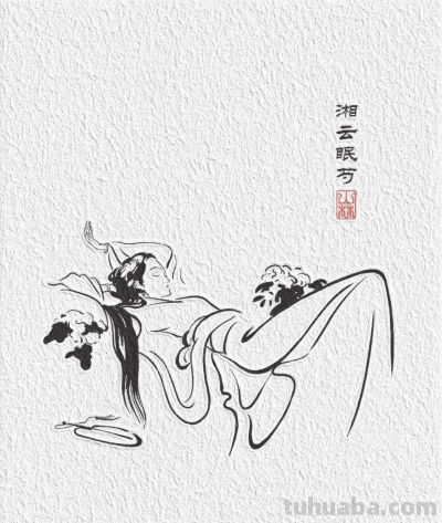 国风｜金陵十二钗｜白描人物简笔画合集 - 图画吧TUHUABA