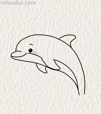 可爱小海豚简笔画 - 图画吧TUHUABA