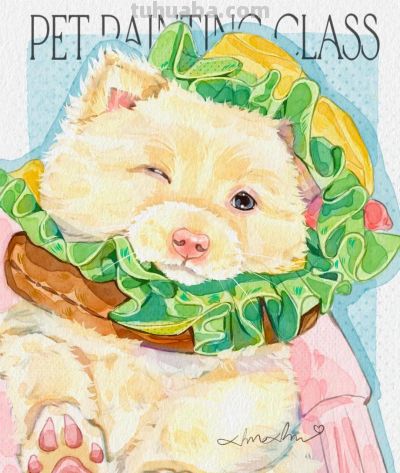 可爱到犯规！猫猫狗狗的插画，每一笔都透着 “宠物界的治愈魔力” - 图画吧TUHUABA