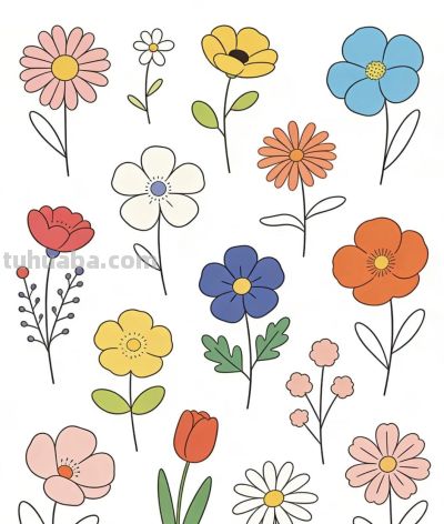 极简小花🌸画起来 - 图画吧TUHUABA