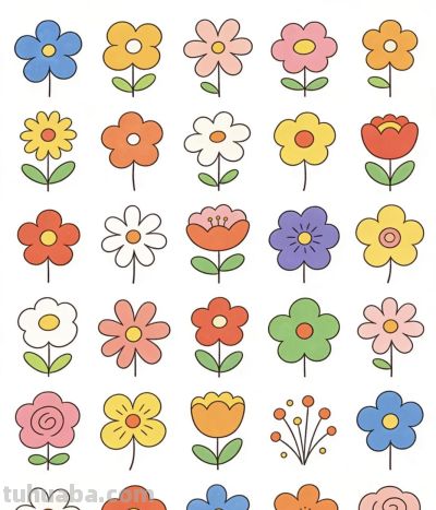 极简小花🌸画起来 - 图画吧TUHUABA