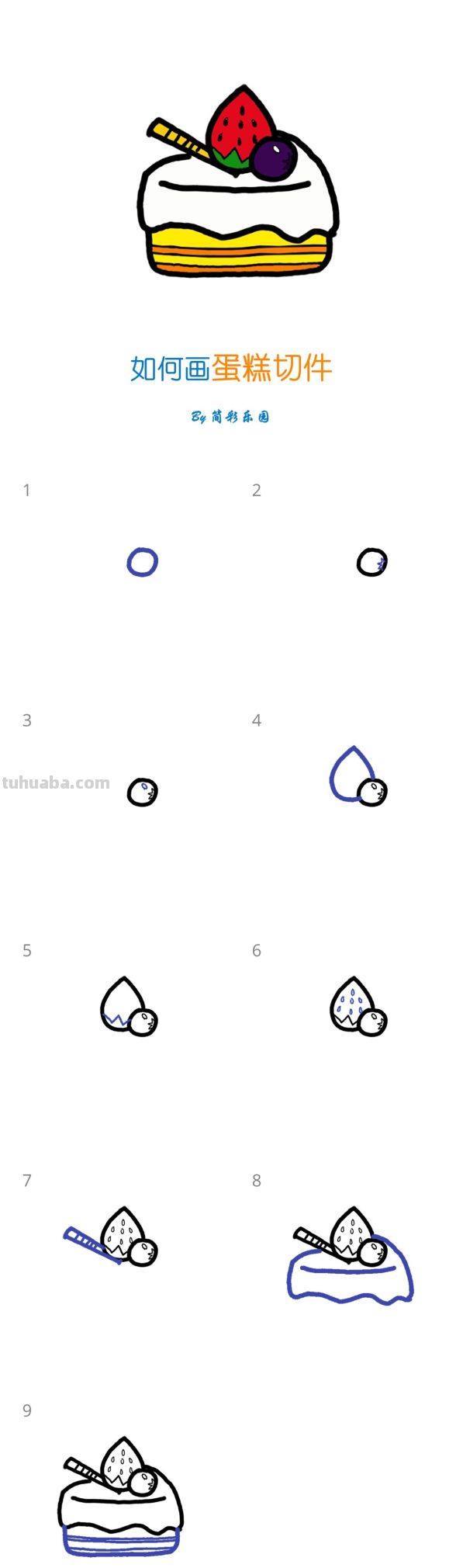 儿童节简笔画 - 十组儿童节食物简笔画 - 图画吧TUHUABA