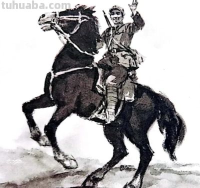 温勇雄用水彩技法绘出水墨连环画《冬梅》全国二等奖 单色水彩风格 - 图画吧TUHUABA