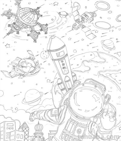 可打印科技类手抄报 - 图画吧TUHUABA