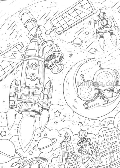 可打印科技类手抄报 - 图画吧TUHUABA