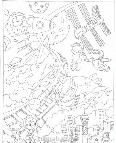 可打印科技类手抄报 - 图画吧TUHUABA