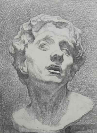 很规矩的素描石膏像步骤，逻辑清晰、技法成熟 - 图画吧TUHUABA