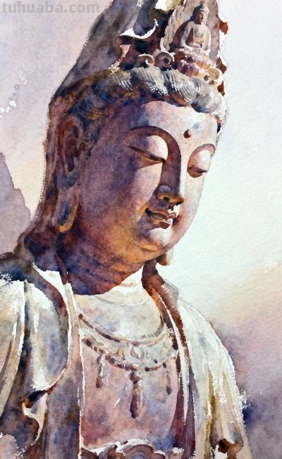 水彩——这流动的色彩，恰似佛法中那无常的智慧 - 图画吧TUHUABA