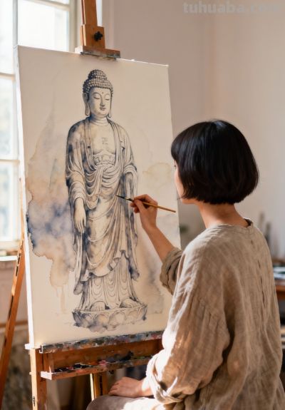 水彩——这流动的色彩，恰似佛法中那无常的智慧 - 图画吧TUHUABA