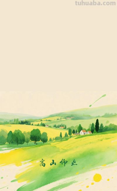 一抹绿色风景水彩插画高清壁纸 - 今日头条 一抹绿色风景水彩插画高清壁纸 - 图画吧TUHUABA