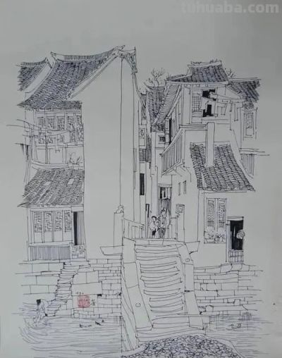 吴冠中速写作品在线欣赏 - 图画吧TUHUABA