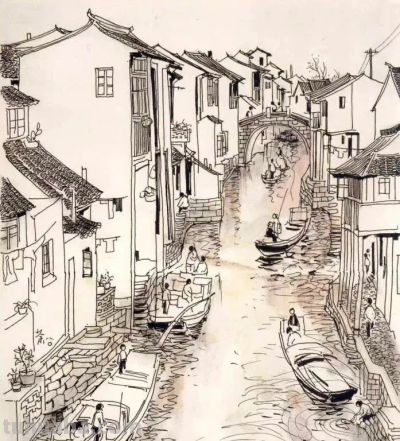 吴冠中速写作品在线欣赏 - 图画吧TUHUABA