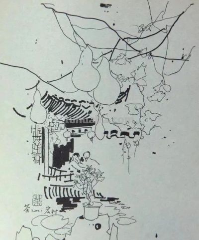 吴冠中速写作品在线欣赏 - 图画吧TUHUABA