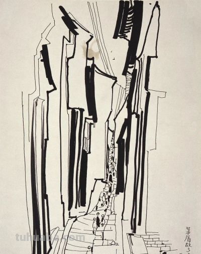 吴冠中速写作品在线欣赏 - 图画吧TUHUABA