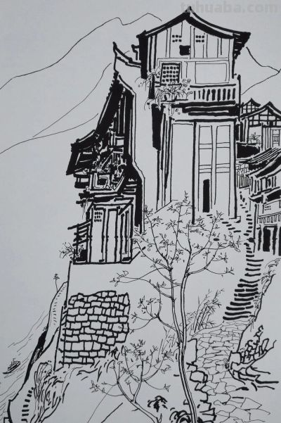 吴冠中速写作品在线欣赏 - 图画吧TUHUABA