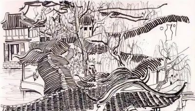 吴冠中速写作品在线欣赏 - 图画吧TUHUABA