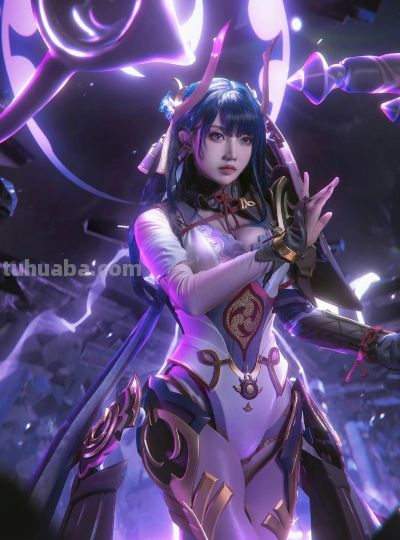 雷电将军cos：紫电战甲+雷光特效，帅到炸裂 - 图画吧TUHUABA