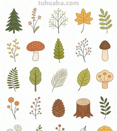 简笔画合集 森系感觉 - 图画吧TUHUABA
