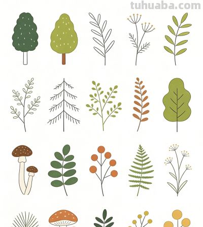 简笔画合集 森系感觉 - 图画吧TUHUABA