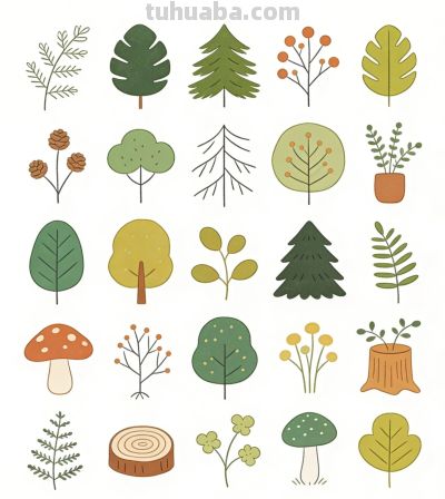 简笔画合集 森系感觉 - 图画吧TUHUABA