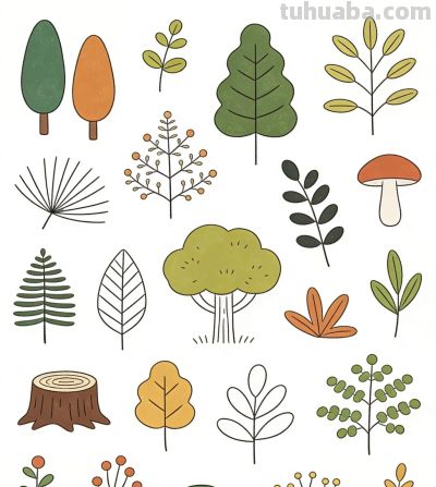 简笔画合集 森系感觉 - 图画吧TUHUABA