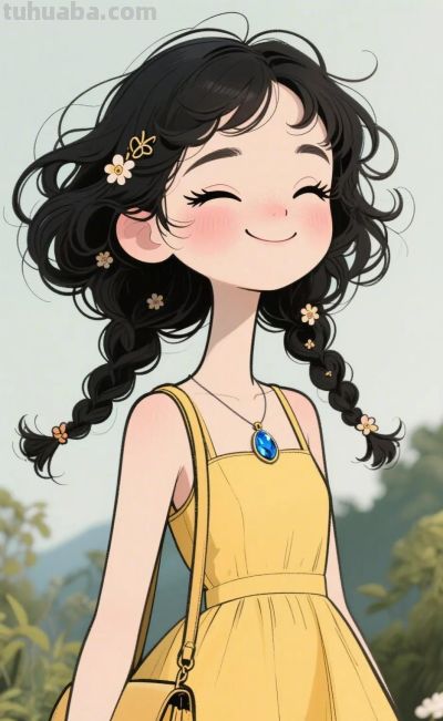 绘本插画，卡通动漫简笔画‖活力少女 - 图画吧TUHUABA