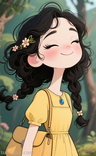 绘本插画，卡通动漫简笔画‖活力少女 - 图画吧TUHUABA