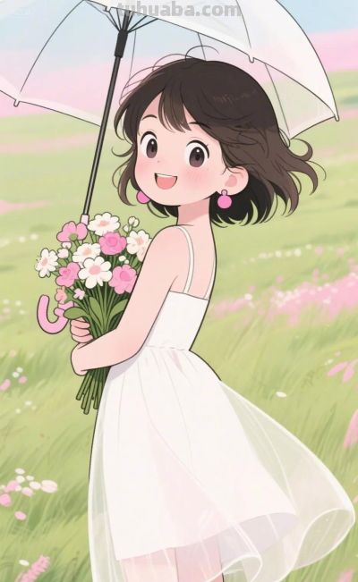 绘本插画，卡通动漫简笔画‖活力少女 - 图画吧TUHUABA