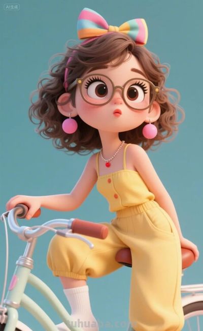 绘本插画，卡通动漫简笔画‖活力少女 - 图画吧TUHUABA