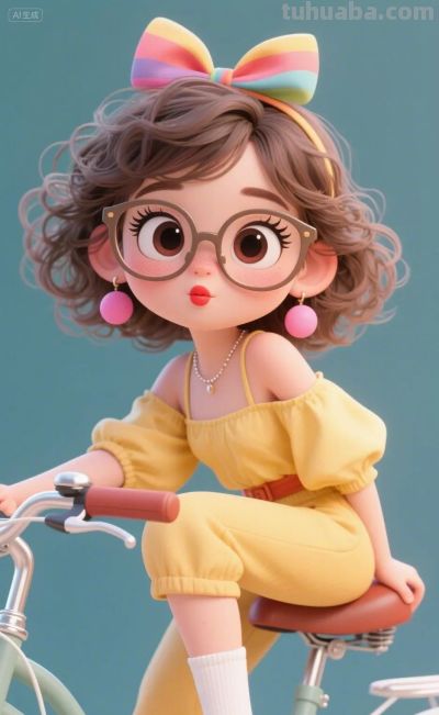 绘本插画，卡通动漫简笔画‖活力少女 - 图画吧TUHUABA