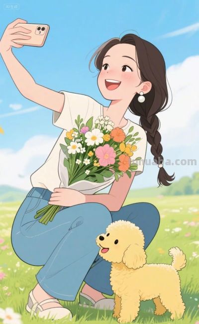 绘本插画，卡通动漫简笔画‖活力少女 - 图画吧TUHUABA