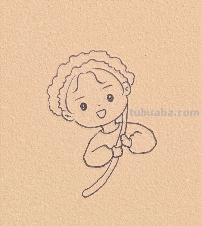 一学就会的简笔画 好可爱的小女孩 - 图画吧TUHUABA