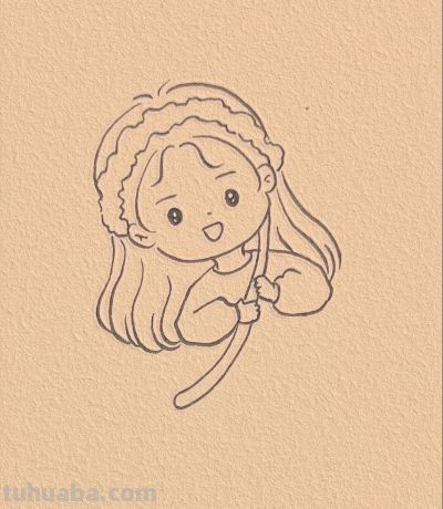 一学就会的简笔画 好可爱的小女孩 - 图画吧TUHUABA