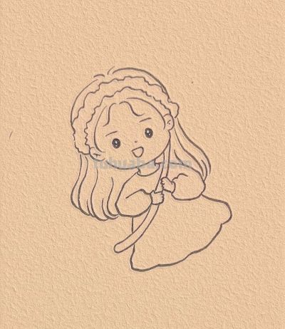 一学就会的简笔画 好可爱的小女孩 - 图画吧TUHUABA