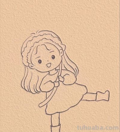 一学就会的简笔画 好可爱的小女孩 - 图画吧TUHUABA