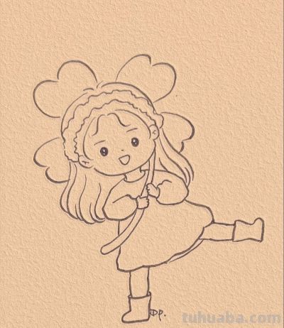 一学就会的简笔画 好可爱的小女孩 - 图画吧TUHUABA