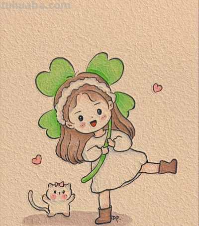 一学就会的简笔画 好可爱的小女孩 - 图画吧TUHUABA