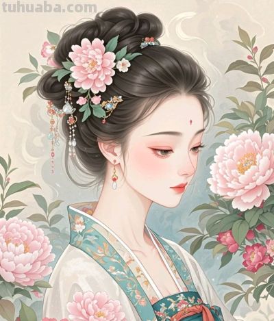 国风柔美人像插画，将古典雅致与柔美质感融合得恰到好处 - 图画吧TUHUABA