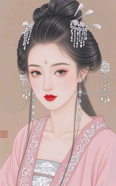 国风柔美人像插画，将古典雅致与柔美质感融合得恰到好处 - 图画吧TUHUABA