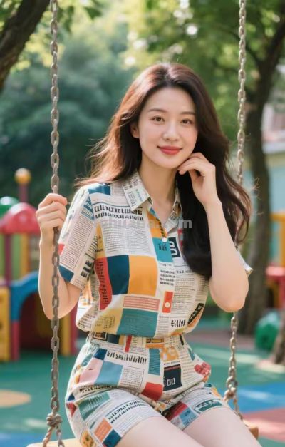 彩色方块图案的短袖衫与短裤 - 图画吧TUHUABA