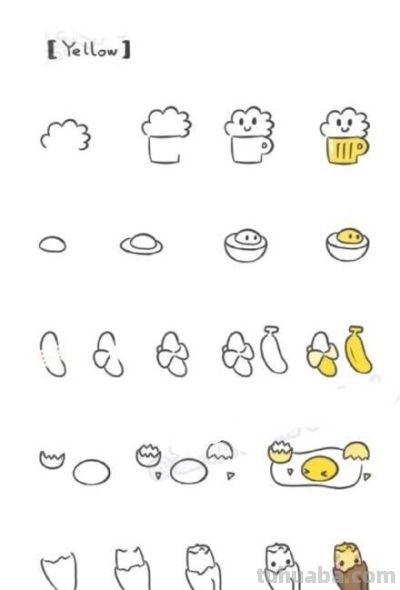 可爱好吃的食物简笔画，妈妈带宝宝学起来 - 图画吧TUHUABA