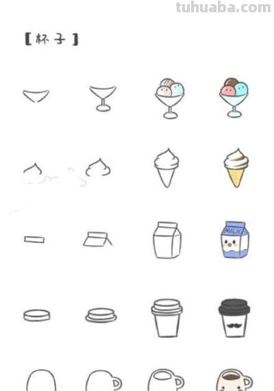 可爱好吃的食物简笔画，妈妈带宝宝学起来 - 图画吧TUHUABA