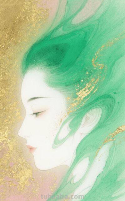 梦幻水彩画分享丨古风情缘 幽梦翡翠影 金粉点缀宁静优雅 如梦似幻 - 图画吧TUHUABA