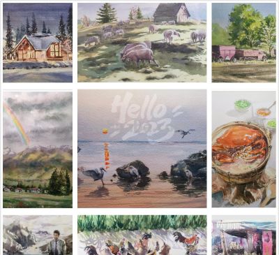 2022年水彩练习小结 - 图画吧TUHUABA