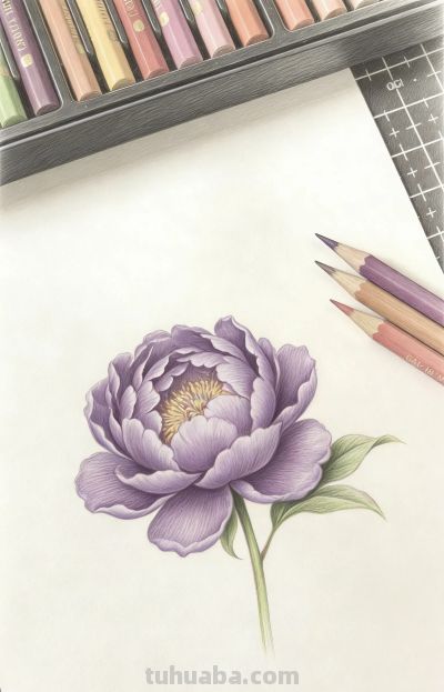 唯美彩铅花卉插画一组 - 图画吧TUHUABA